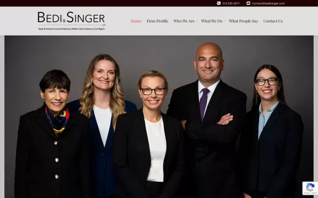 Screenshot of the Bedi & Singer, LLP Website