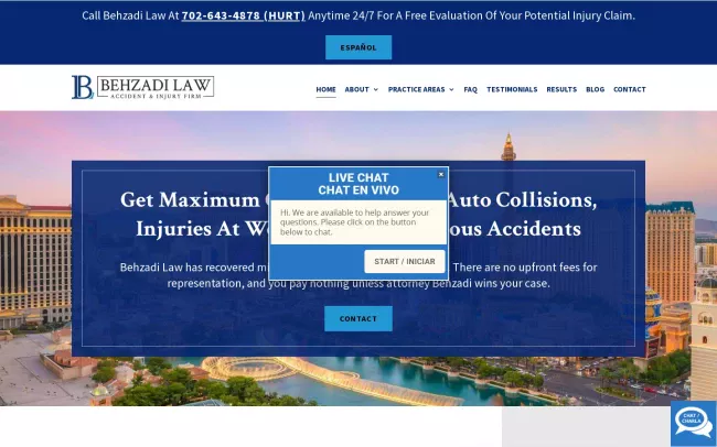 Screenshot of the Behzadi Law Offices Website