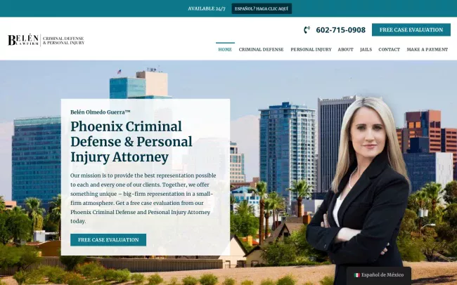 Screenshot of the Belen Law Firm, PLLC Website