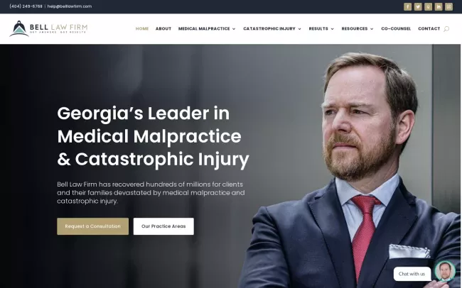 Screenshot of the Bell Law Firm Website