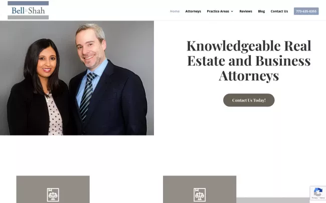 Screenshot of the Bell & Shah Website