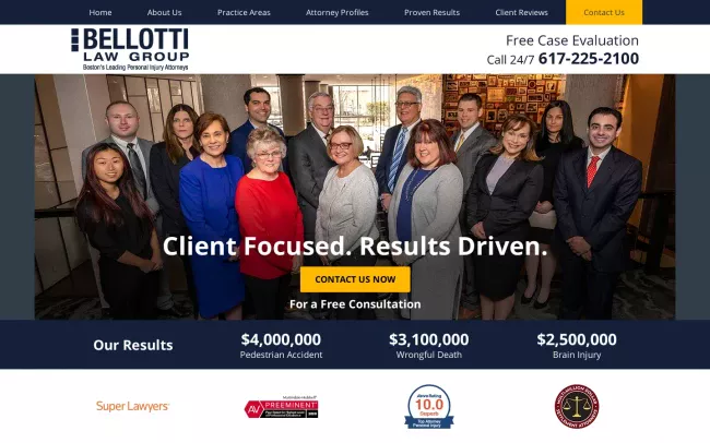 Screenshot of the Bellotti Law Group, P.C. Website