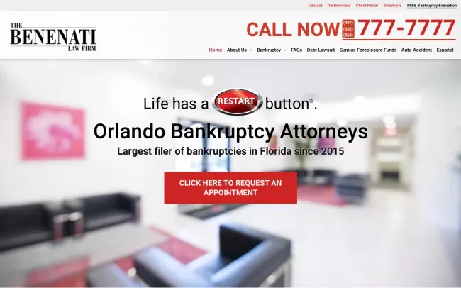 Screenshot of the Benenati Law Firm Website