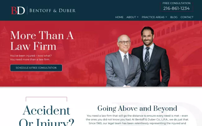 Screenshot of the Bentoff & Duber Co., L.P.A. Website