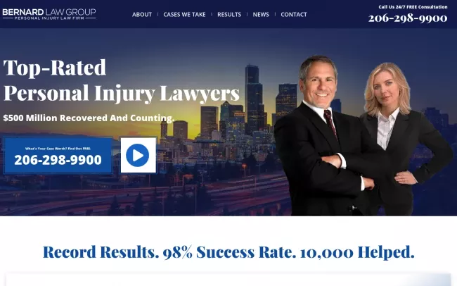 Screenshot of the Bernard Law Group Website