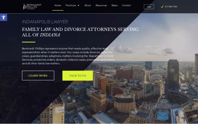Screenshot of the Bernhardt Phillips, LLP Website