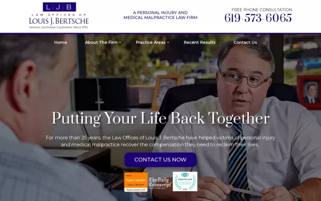 Screenshot of the Bertsche Louis J Law Offices Website