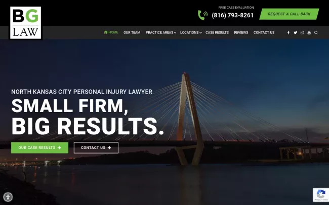 Screenshot of the BG Law Website