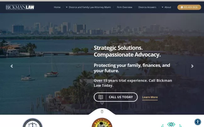 Screenshot of the Bickman Law Website