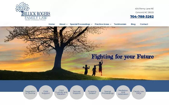 Screenshot of the Billick Rogers Family Law Website