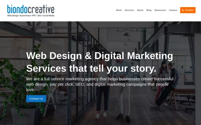Screenshot of the Biondo Creative Website