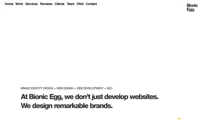 Screenshot of the Bionic Egg Design LLC Website