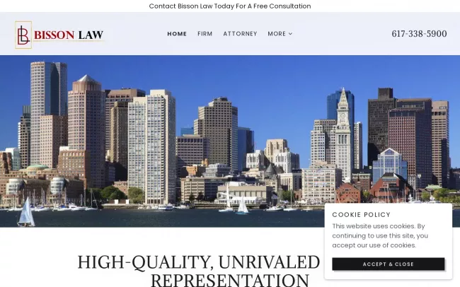 Screenshot of the Bisson Law Website