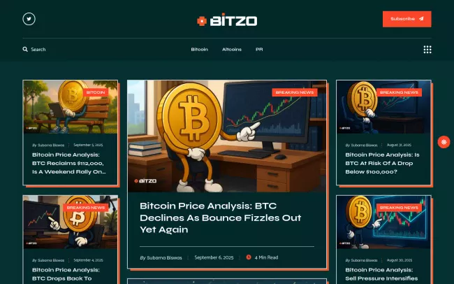 Screenshot of the BITZO Blog