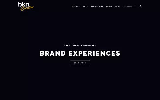 Screenshot of the BKN Creative Website
