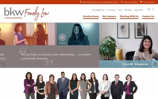 Screenshot of the BKW Family Law LLC Website