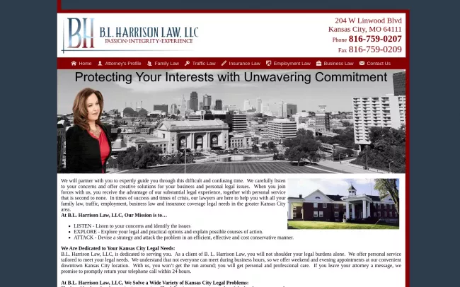 Screenshot of the BL Harrison Law, LLC Website