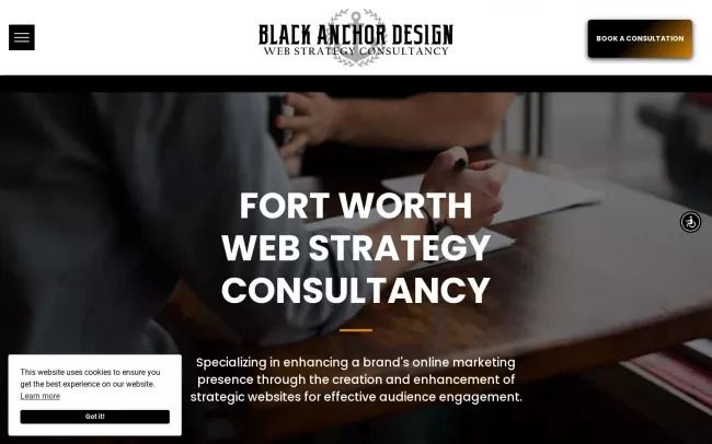 Screenshot of the Black Anchor Design Website