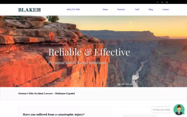 Screenshot of the Blake Law Firm Website