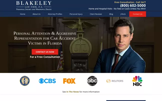 Screenshot of the Blakeley Law Firm, P.A. Website