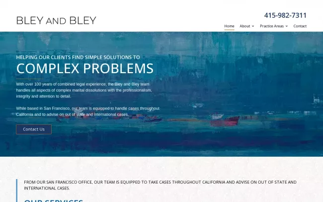 Screenshot of the Bley and Bley Website