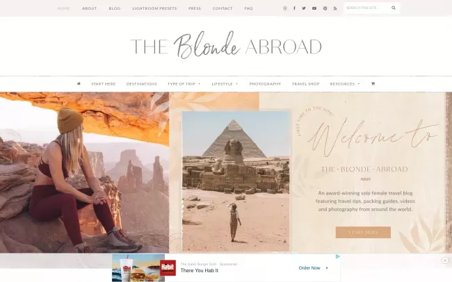 Screenshot of the The Blonde Abroad Blog