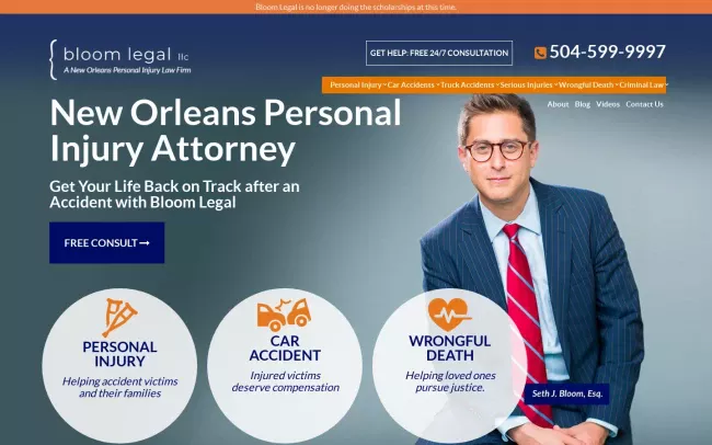 Screenshot of the Bloom Legal LLC Website