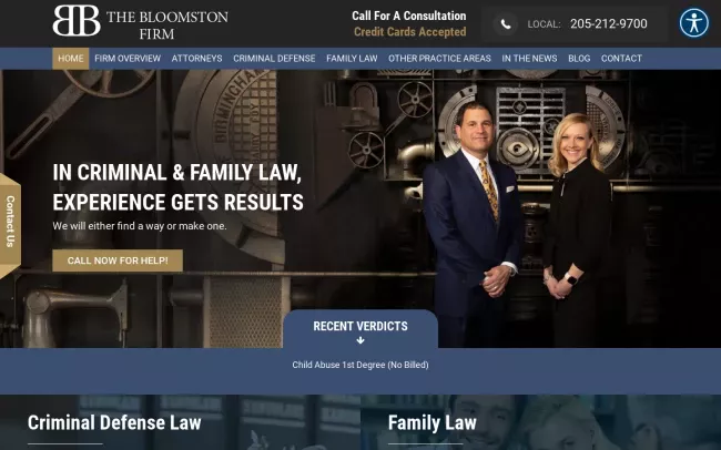 Screenshot of the The Bloomston Firm Website