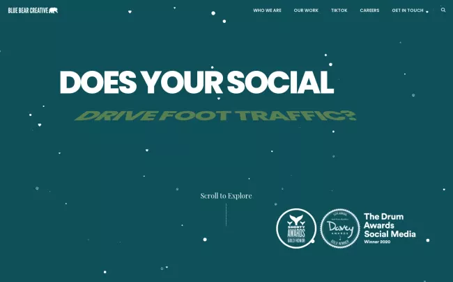 Screenshot of the Blue Bear Creative Website