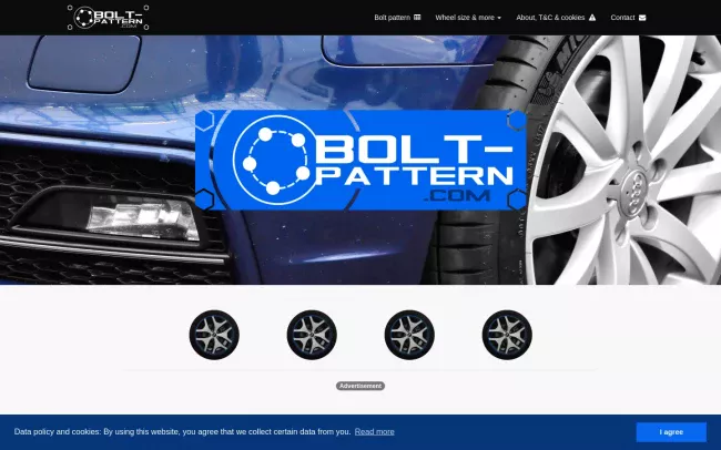 Screenshot of the Bolt-Pattern.com Website