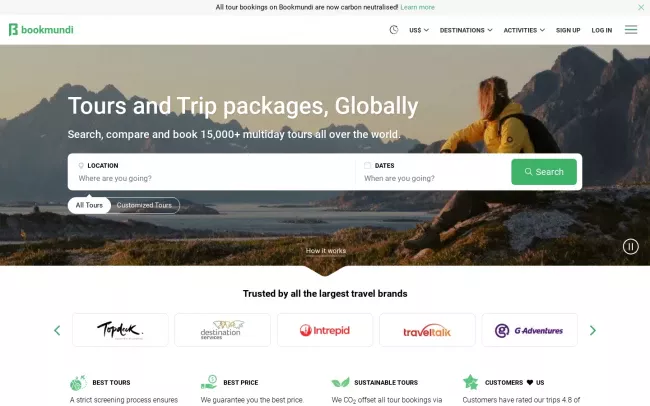 Screenshot of the Bookmundi Website