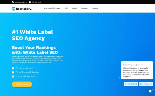 Screenshot of the Boostability Website