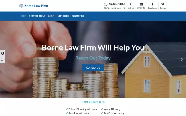Screenshot of the Borne Law Firm L.L.C. Website