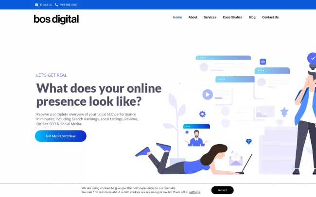 Screenshot of the BOS Digital Website