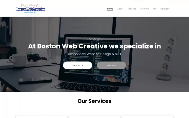 Screenshot of the Boston Web Creative Website