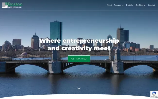 Screenshot of the Boston Web Designers Website
