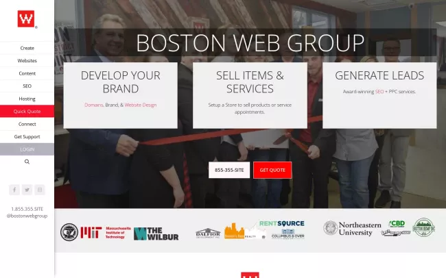 Screenshot of the Boston Web Group Website