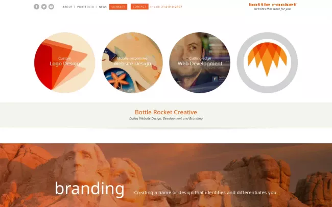 Screenshot of the Bottle Rocket Creative Website