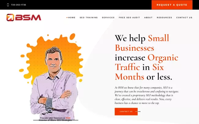 Screenshot of the BSM - Denver SEO Company Website