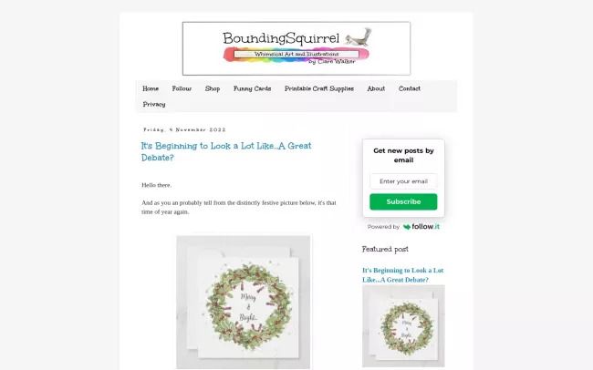 BoundingSquirrel-Happy, Whimsical Art and Illustrations