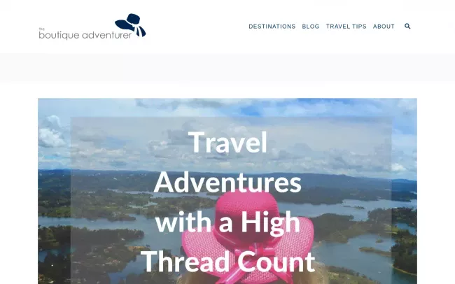 Screenshot of the The Boutique Adventurer Blog