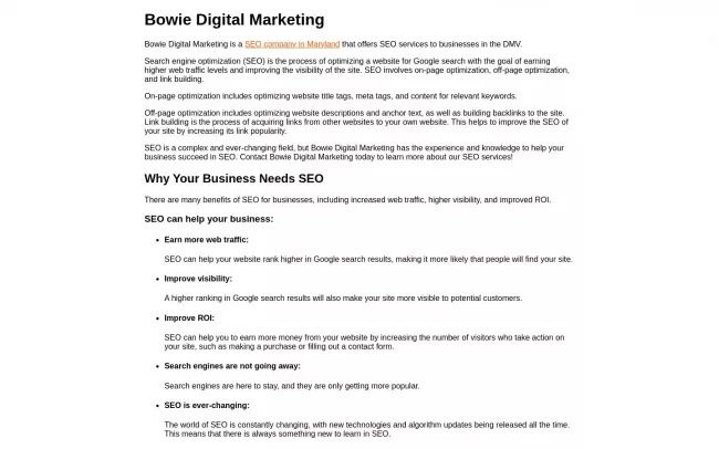 Bowie Digital Marketing