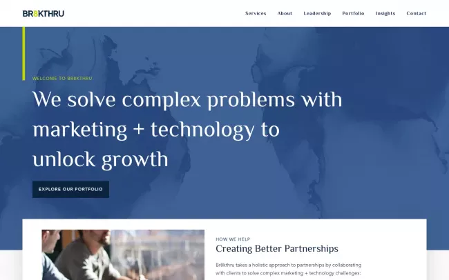 Screenshot of the Br8kthru Consulting Website