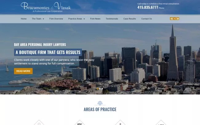 Screenshot of the Bracamontes & Vlasak, P.C. Website