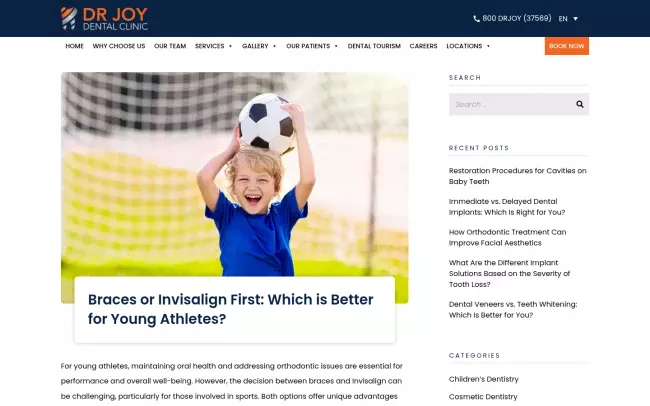 Screenshot of the Braces or Invisalign First: Which is Better for Young Athletes? Blog