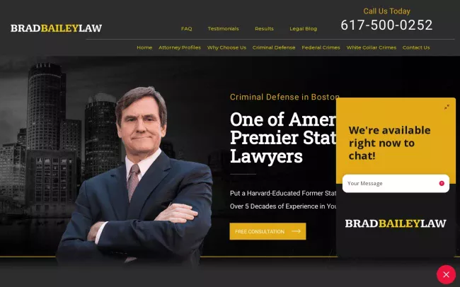Screenshot of the Brad Bailey Law Website