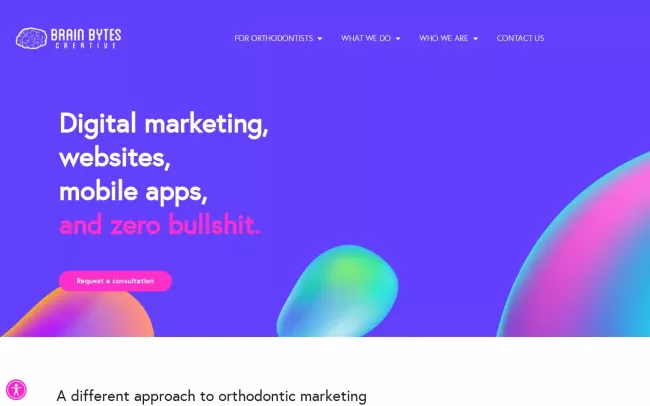 Screenshot of the Brain Bytes Creative Website