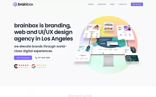 Screenshot of the Brainbox Design Website