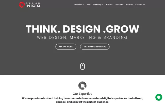 Screenshot of the BRANDINICIO Website