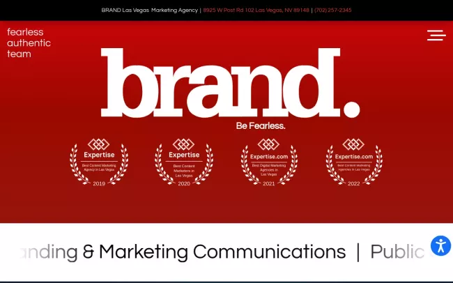 Screenshot of the BRAND Marketing & Advertising Agency Website